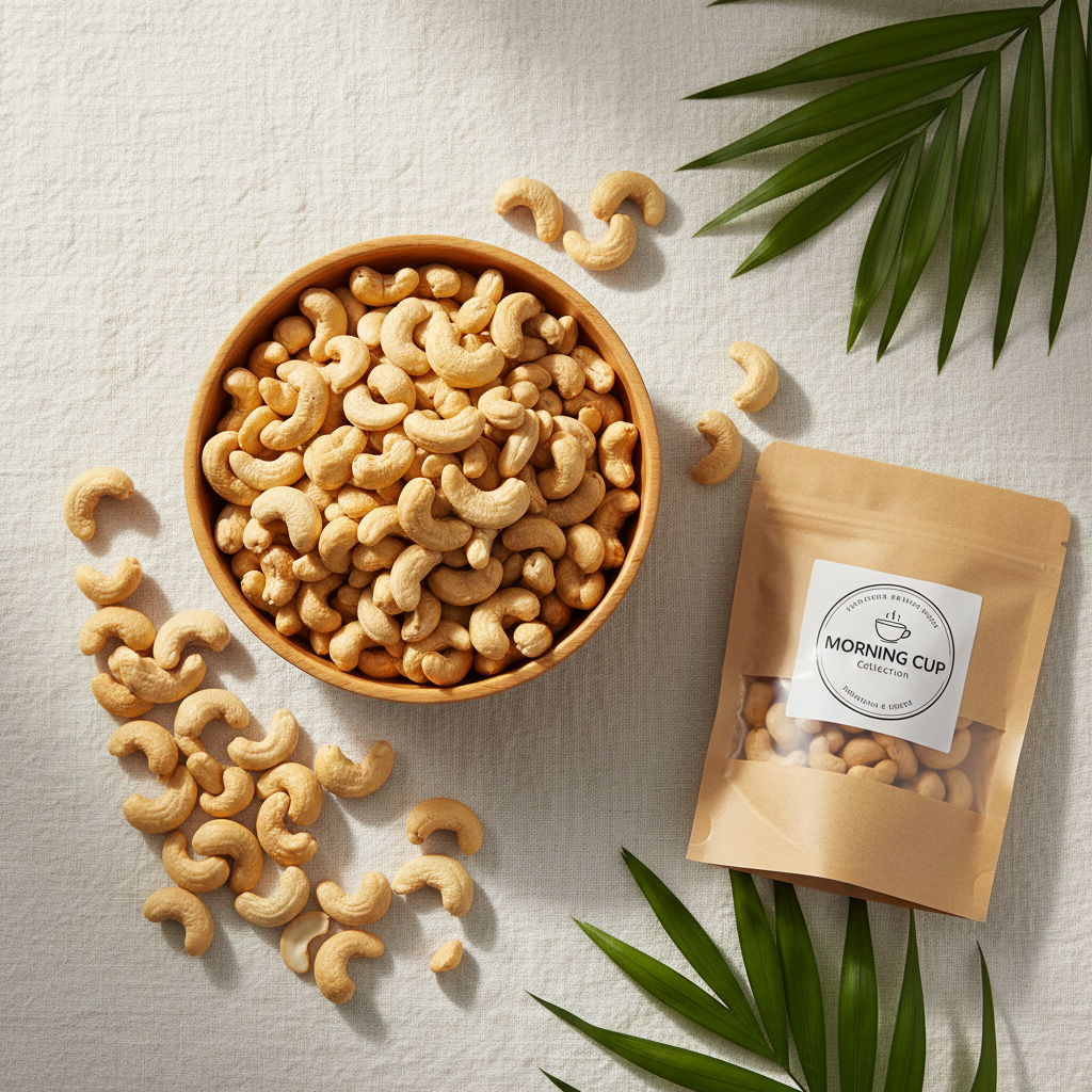 Cashew Nuts Flat Lay