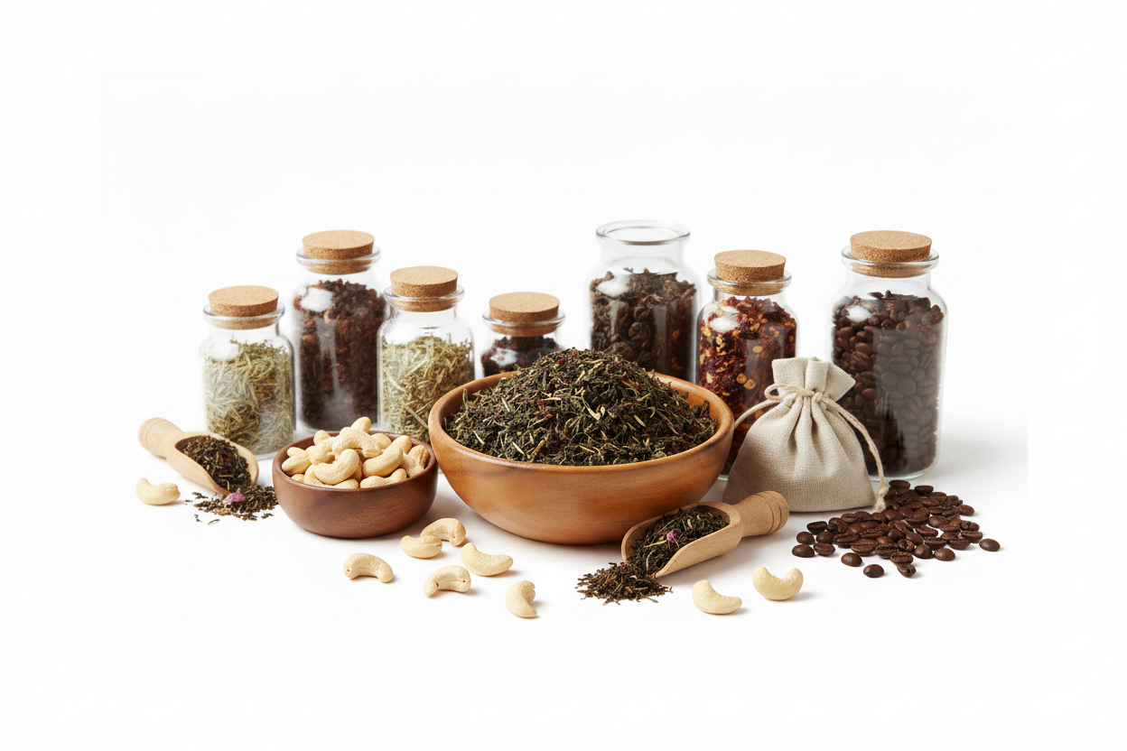 Wide Tea, Coffee & Cashew Nuts Arrangement